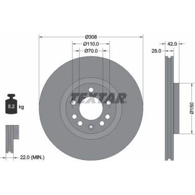 Bremsscheibe Opel P. Zafira B/Astra H/Meriva B 1.6/1.7/1.9Cdti 308Mm | 92110903