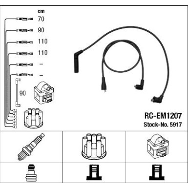 RC-EM1207 NGK | Zündkabelsatz | MITSUBISHI L300 94 | 5917