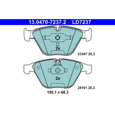 Bremsbelagsatz Bmw S. 3 (E90,E91,E92,E93) 3.0 04-13 Keramik | 13.0470-7237.2