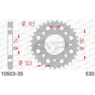 AFAM Kettenrad STAHL 35 Zähne | für 530 | 10503-35