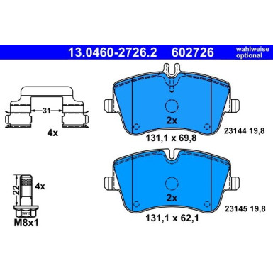 Bremsbelagsatz Db P. W203 00 | 13.0460-2726.2