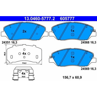 Bremsbelagsatz Hyundai P. Santa Fe 06-15 | 13.0460-5777.2