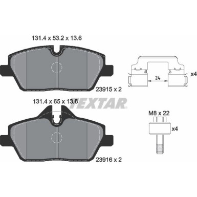 Bremsbelagsatz Bmw P. I3 13- Elektrisch/Hybrid | 2391508