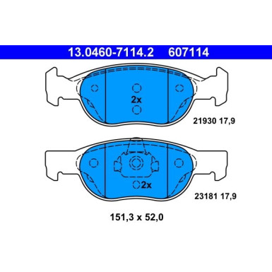 Bremsbelagsatz Fiat P. Punto 1.2/1.7D 97-05 | 13.0460-7114.2