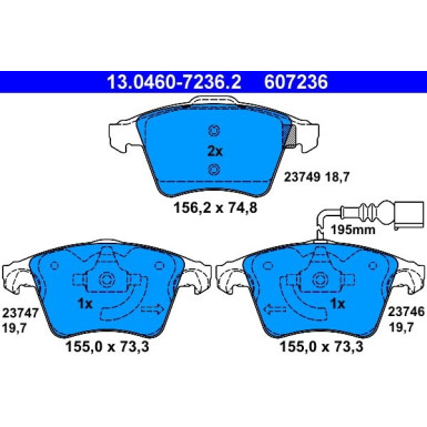 Bremsbelagsatz Vw P. T5 03-16 | 13.0460-7236.2