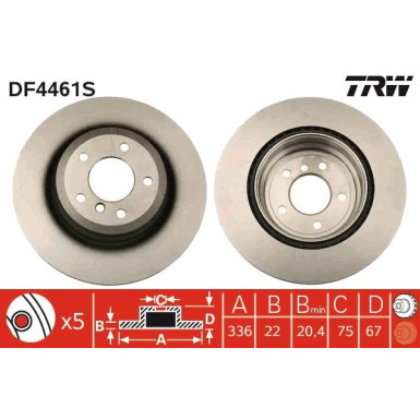 11 482 047 Bremsscheibe HA | BMW E90,X1 05 | DF4461S