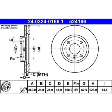 Bremsscheibe Opel P. Combo/Corsa/Tigra 00-12 Power Disc | 24.0324-0166.1