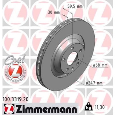 ZIMMERMANN Bremsscheibe | 100.3319.20