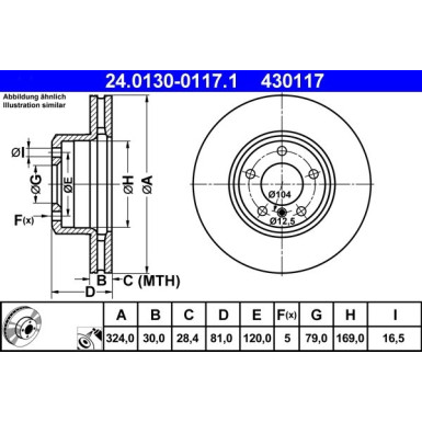 Bremsscheibe Bmw S. 7 3.0 01-08 | 24.0130-0117.1