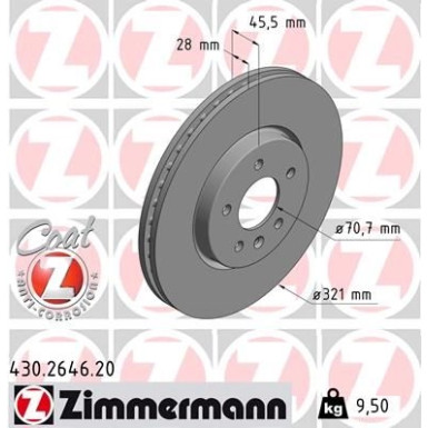 ZIMMERMANN Bremsscheibe | 430.2646.20