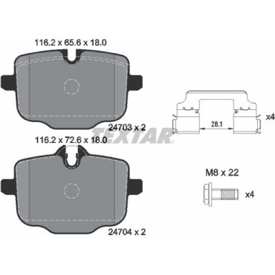 Bremsbelagsatz Bmw T. 5/6 2.0-4.4 09 | 2470301