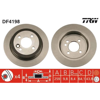 Bremsscheibe Mini T. Cooper/One | DF4198