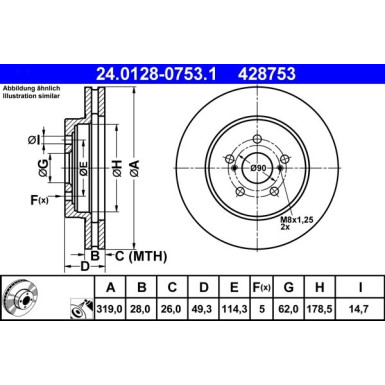 Bremsscheibe Lexus P. Rx 3.0-3.5 03-08 | 24.0128-0753.1