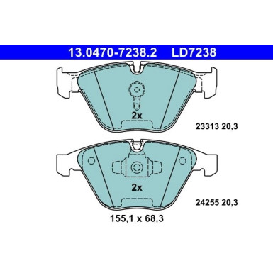 Bremsbelagsatz Bmw P. 3/X1 1.6-3.0 04-13 Keramik | 13.0470-7238.2