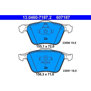 Bremsbelagsatz Volvo P. S60/S80/V70/Xc90 98 | 13.0460-7187.2