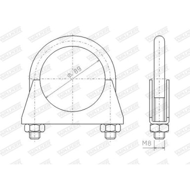 24 / Schelle | Außendurchm.M8 X 89 mm | 82334