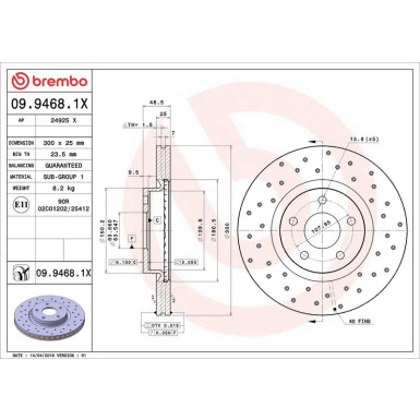 Bremsscheibe VA Xtra | FORD Focus,Kuga,VOLVO C30,S40 03 | 09.9468.1X