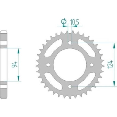 AFAM Kettenrad STAHL 37 Zähne | für 530 | 10505-37