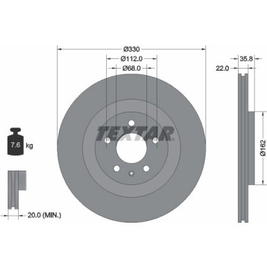 Bremsscheibe Vw T. A4/A5 07-/A6/A7 10- 330Mm | 92238305