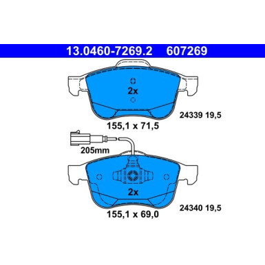 Bremsbelagsatz Alfa P. Giulietta 2.0 Jtdm 10 | 13.0460-7269.2