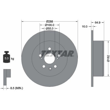 Bremsscheibe Toyota T. Avensis 00- 15 | 92135903