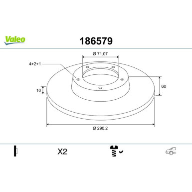 VALEO Bremsscheibe | 186579