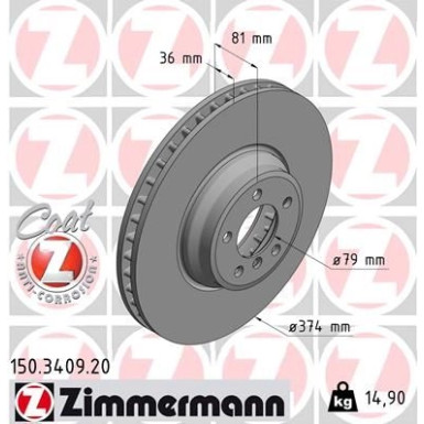 ZIMMERMANN Bremsscheibe | 150.3409.20