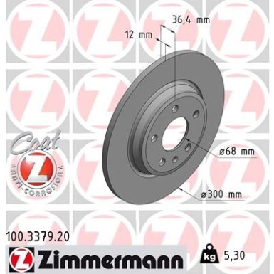 ZIMMERMANN Bremsscheibe | 100.3379.20