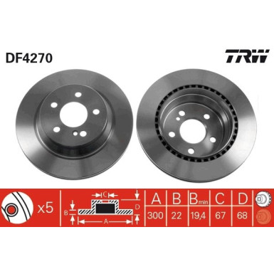 Bremsscheibe Db T. W211/W212 02 | DF4270