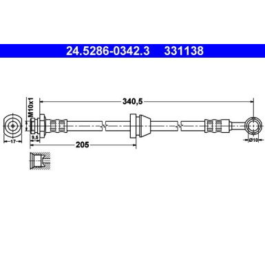 ATE Bremsschlauch | 24.5286-0342.3