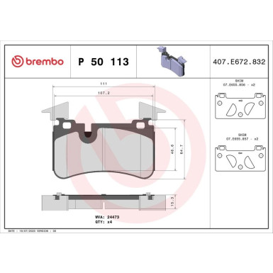 BREMBO Bremsklötze HA | MERCEDES 04 | P 50 113