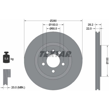 Bremsscheibe Vw P. Golf Gti | 92057100