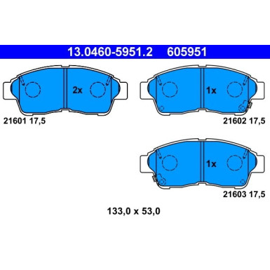 Bremsbelagsatz Toyota P. Corolla 92-02 | 13.0460-5951.2