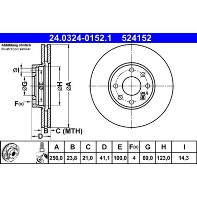 Bremsscheibe Opel P. Astra 1.2-1.8 16V 98-09 Power Disc | 24.0324-0152.1