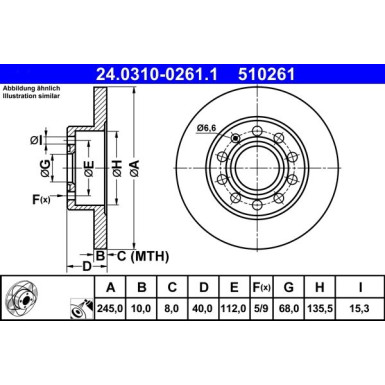 Bremsscheibe Audi T. A4 1.6-3.2 00-08 Power Disc | 24.0310-0261.1