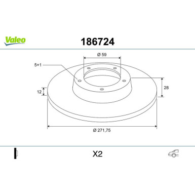 VALEO Bremsscheibe | 186724
