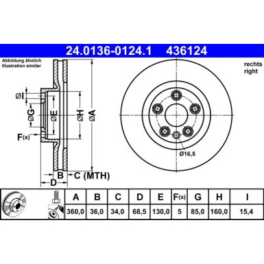 Bremsscheibe Vw P. Touareg 3.0-4.2 V8 10- Pr | 24.0136-0124.1