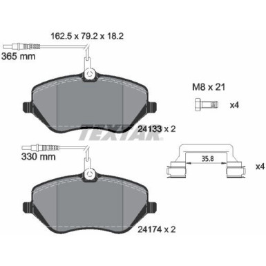 Bremsbelagsatz Peugeot S. 407 04-/607/C6 | 2413301