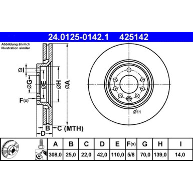 Bremsscheibe Opel P. Zafira | 24.0125-0142.1