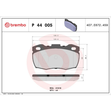 BREMBO Bremsklötze VA | LAND ROVER | P 44 005