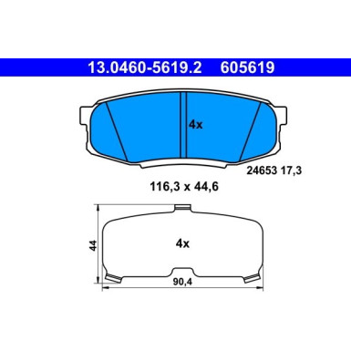 Bremsbelagsatz Toyota T. Land Cruiser 4.5D/4.6-4.7 V8 08 | 13.0460-5619.2