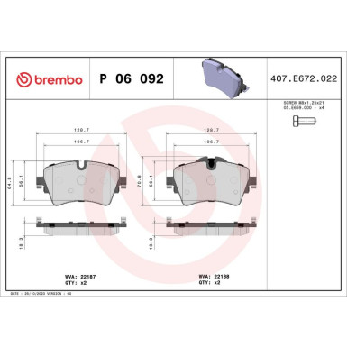 BREMBO Bremsklötze VA | BMW 2er 14 | P 06 092