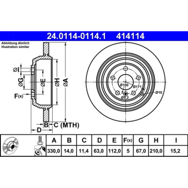 Bremsscheibe Db T. W164/W251 05 | 24.0114-0114.1