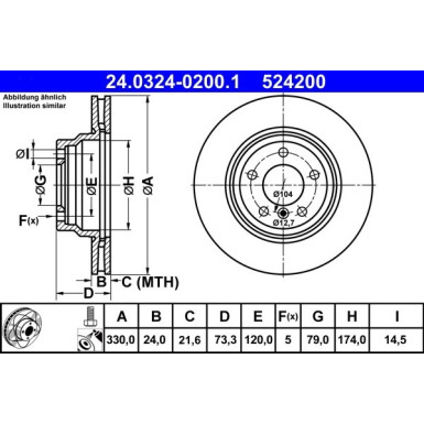 Bremsscheibe Bmw S. 1/3/X1 2.0-3.0 05-15 Power Disc | 24.0324-0200.1