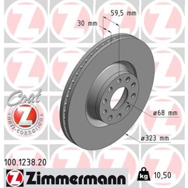 ZIMMERMANN Bremsscheibe | 100.1238.20