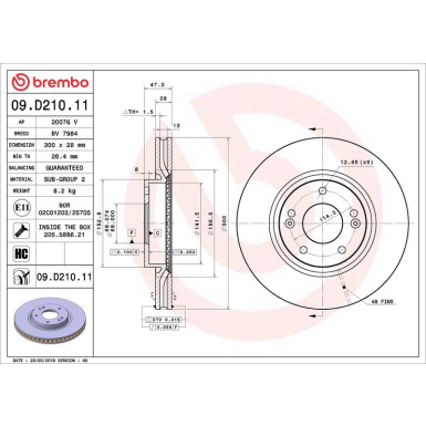 Bremsscheibe VA | HYUNDAI KIA | 09.D210.11