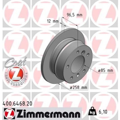 ZIMMERMANN Bremsscheibe | 400.6468.20