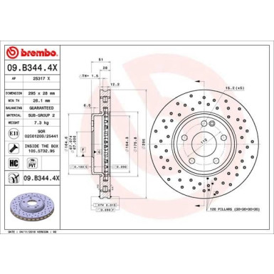 Bremsscheibe VA Xtra | MERCEDES A,B, CLA-Klasse 12 | 09.B344.4X