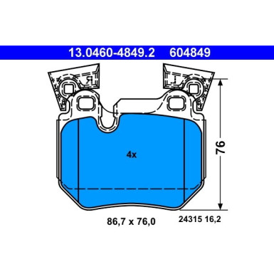 Bremsbelagsatz Bmw T. 1 3.0 07-13 | 13.0460-4849.2