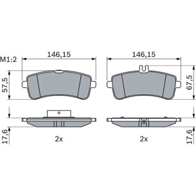 Bremsklötze | MERCEDES C, S-Klasse 13 | 0 986 494 763